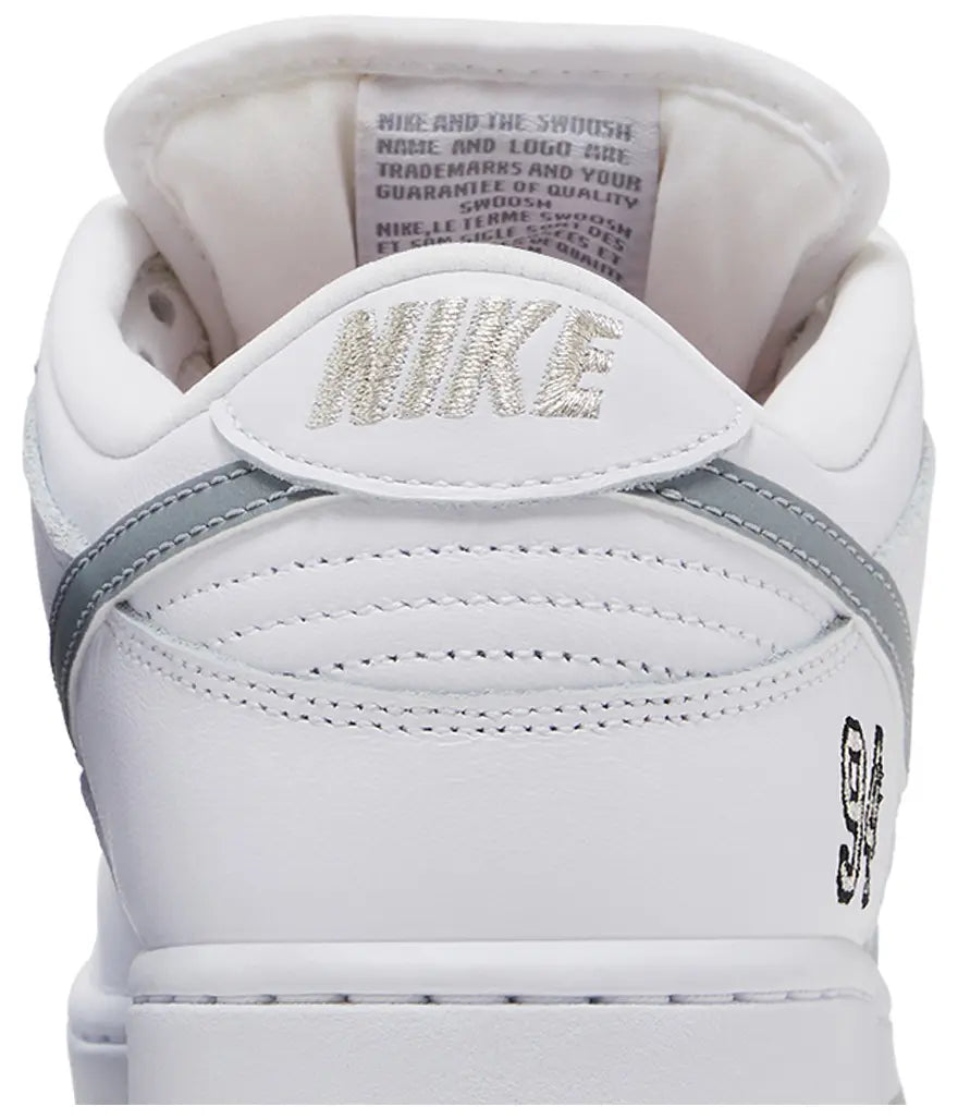 Supreme x Nike Dunk Low SB 'White Metallic Silver'