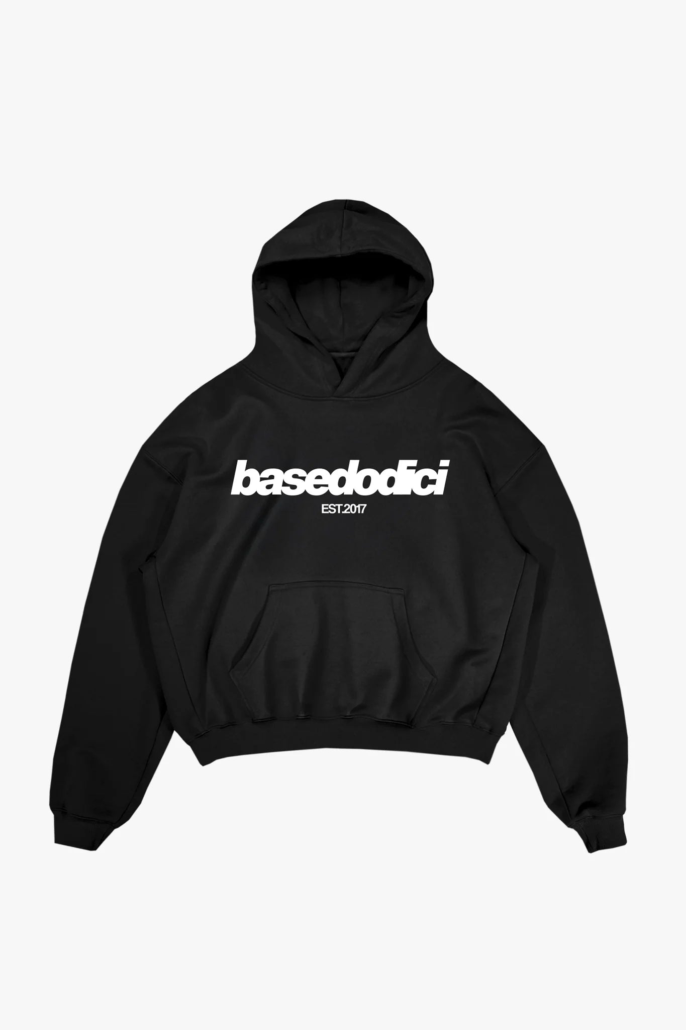 Hoodie "COMFY" Front Logo Black/White