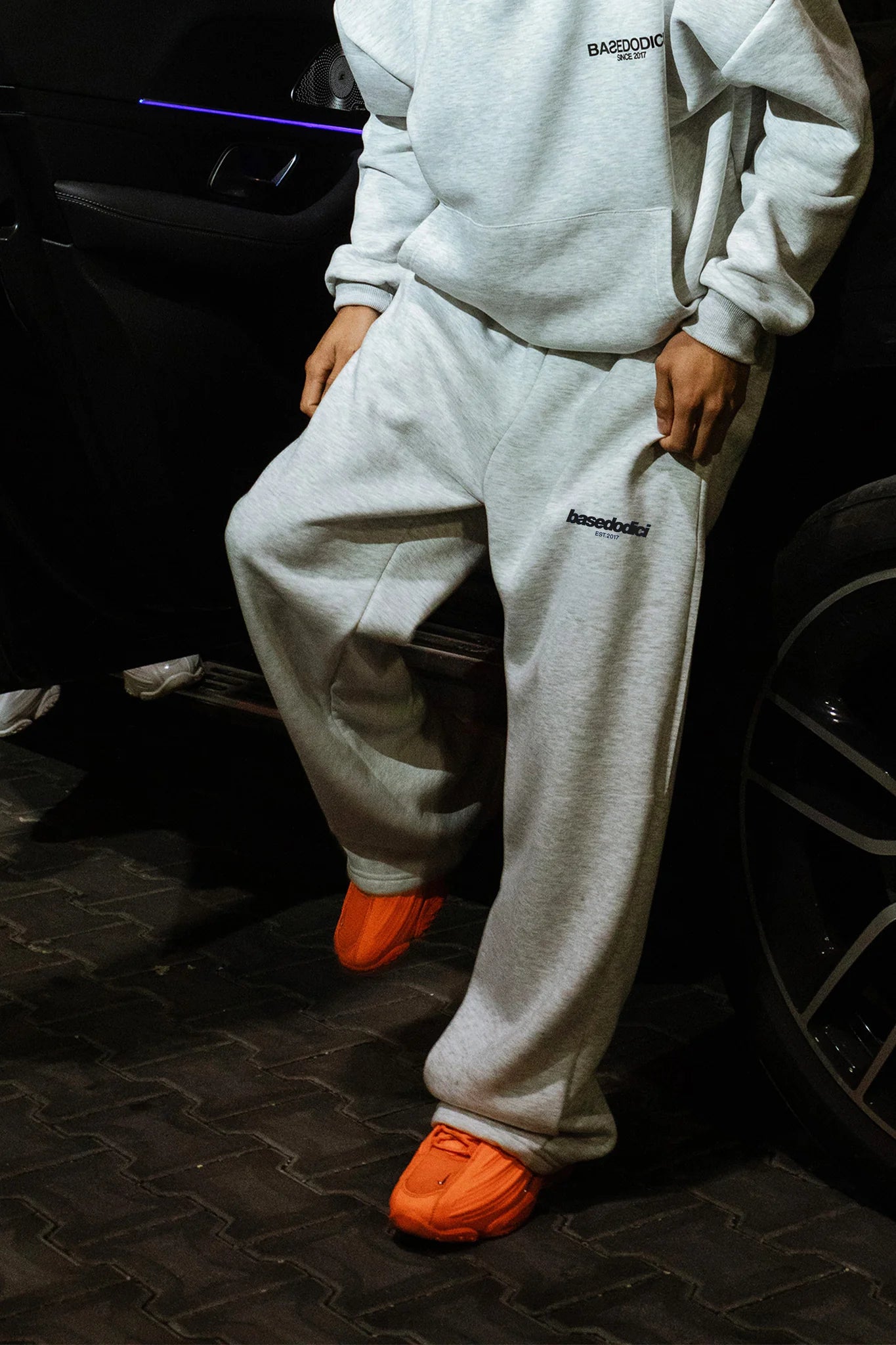 Fleece Pants "COMFY" Front Logo AshGrey/Black