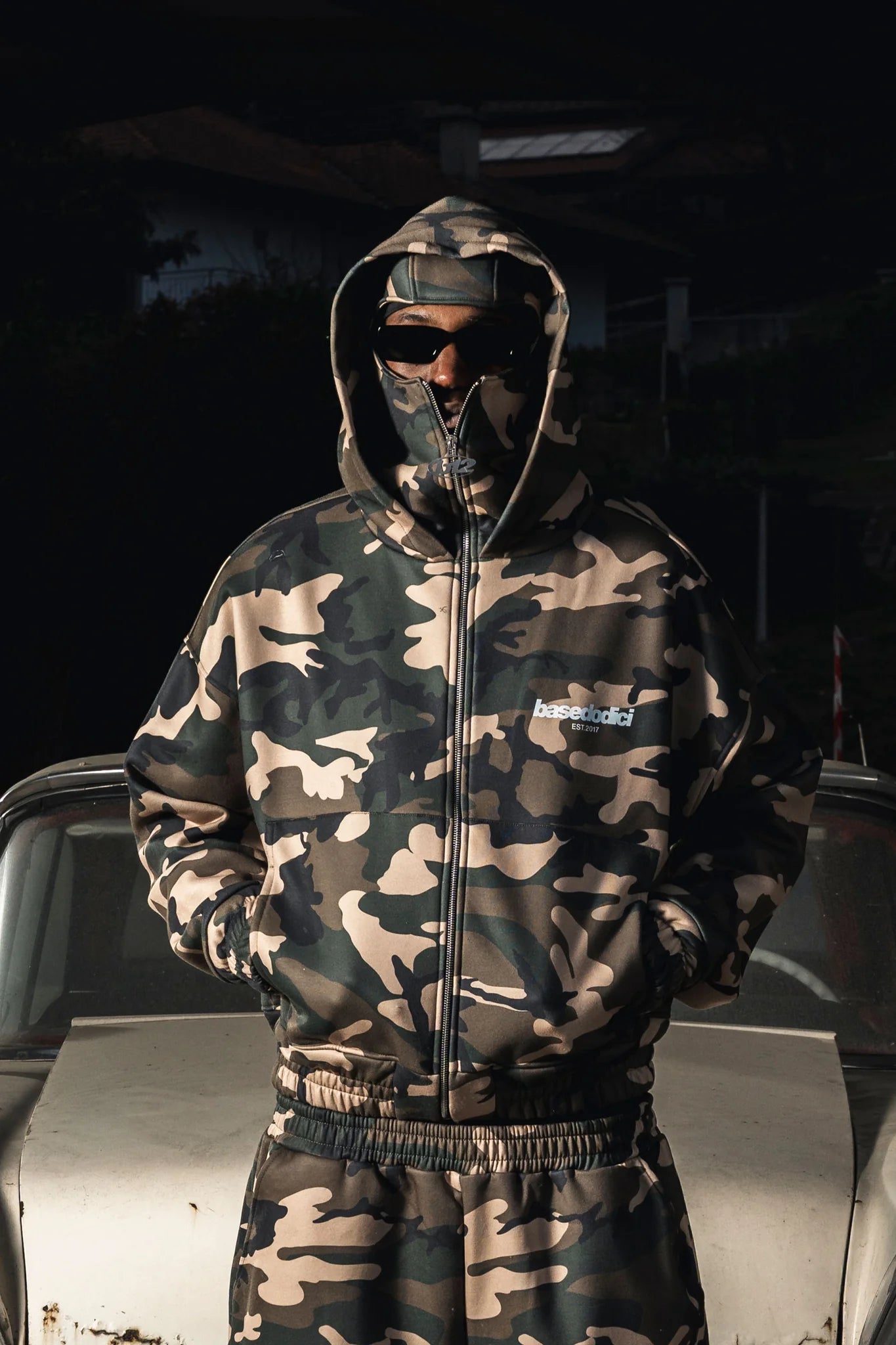 Balaclava Full Zip "DETROIT" Camo Green