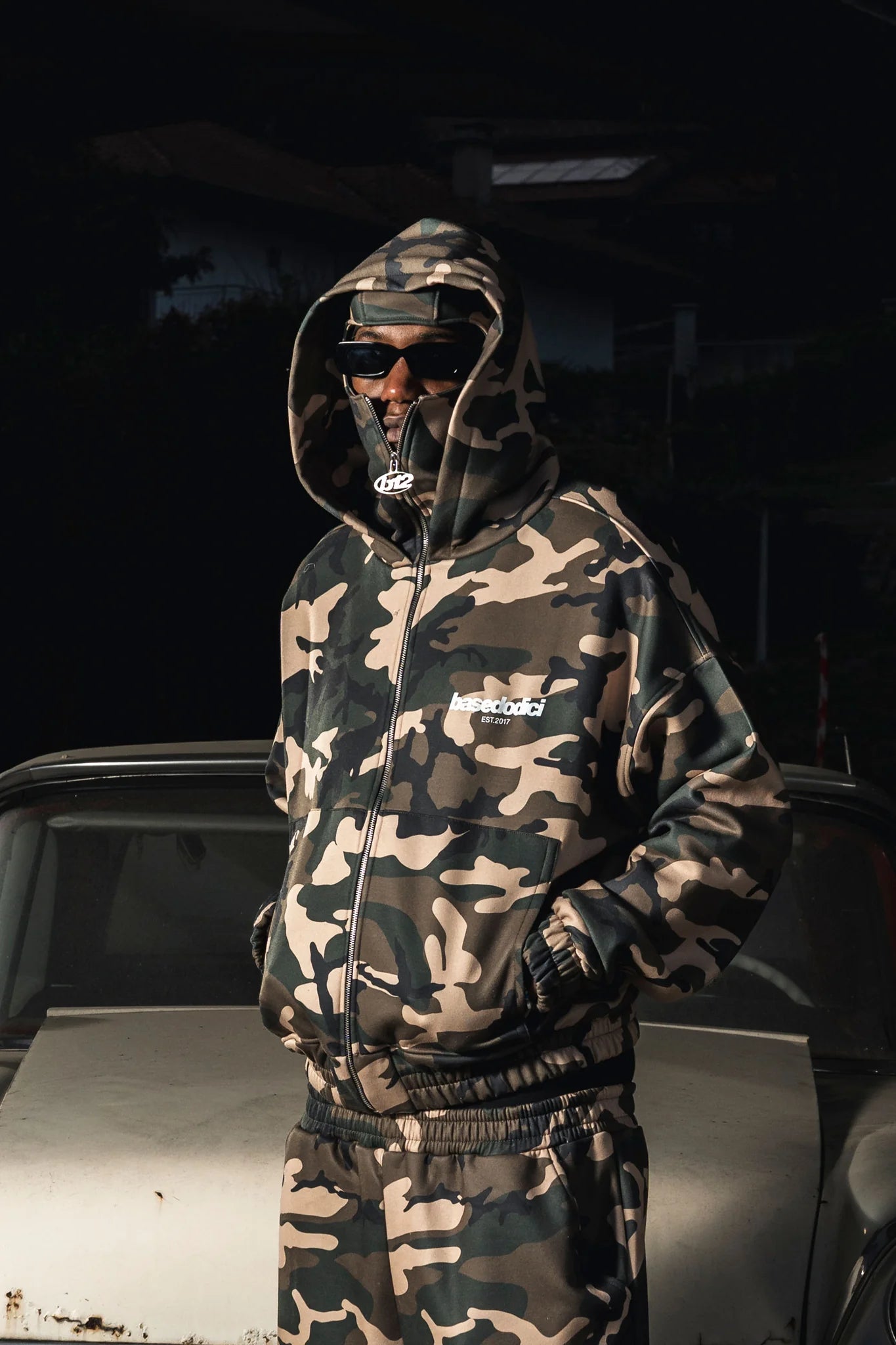 Balaclava Full Zip "DETROIT" Camo Green