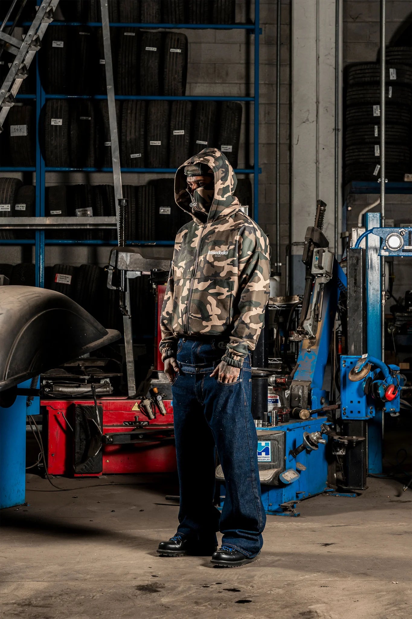 Balaclava Full Zip "DETROIT" Camo Green