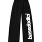 Fleece Pants "COMFY" Vertical Logo Black/White
