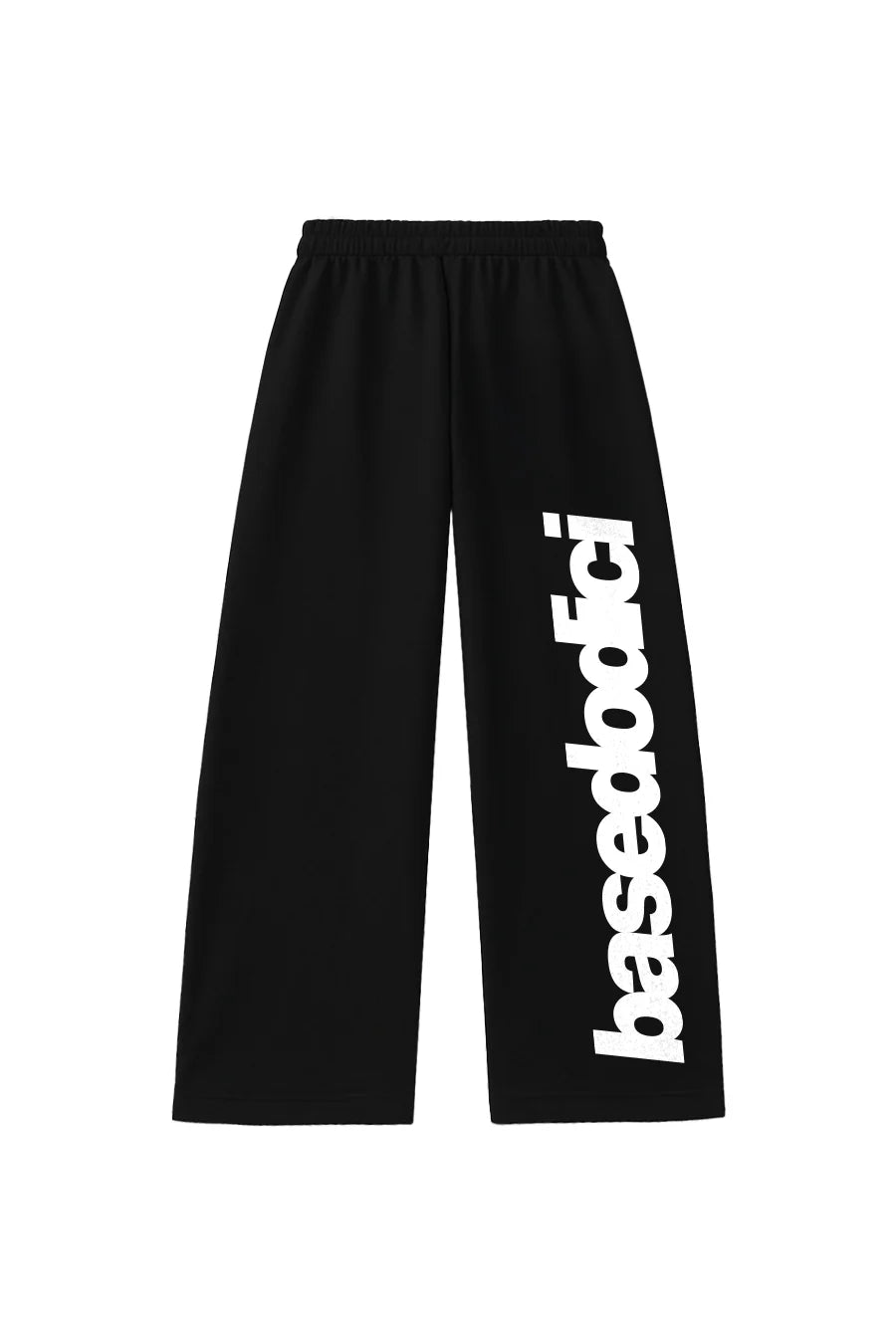 Fleece Pants "COMFY" Vertical Logo Black/White