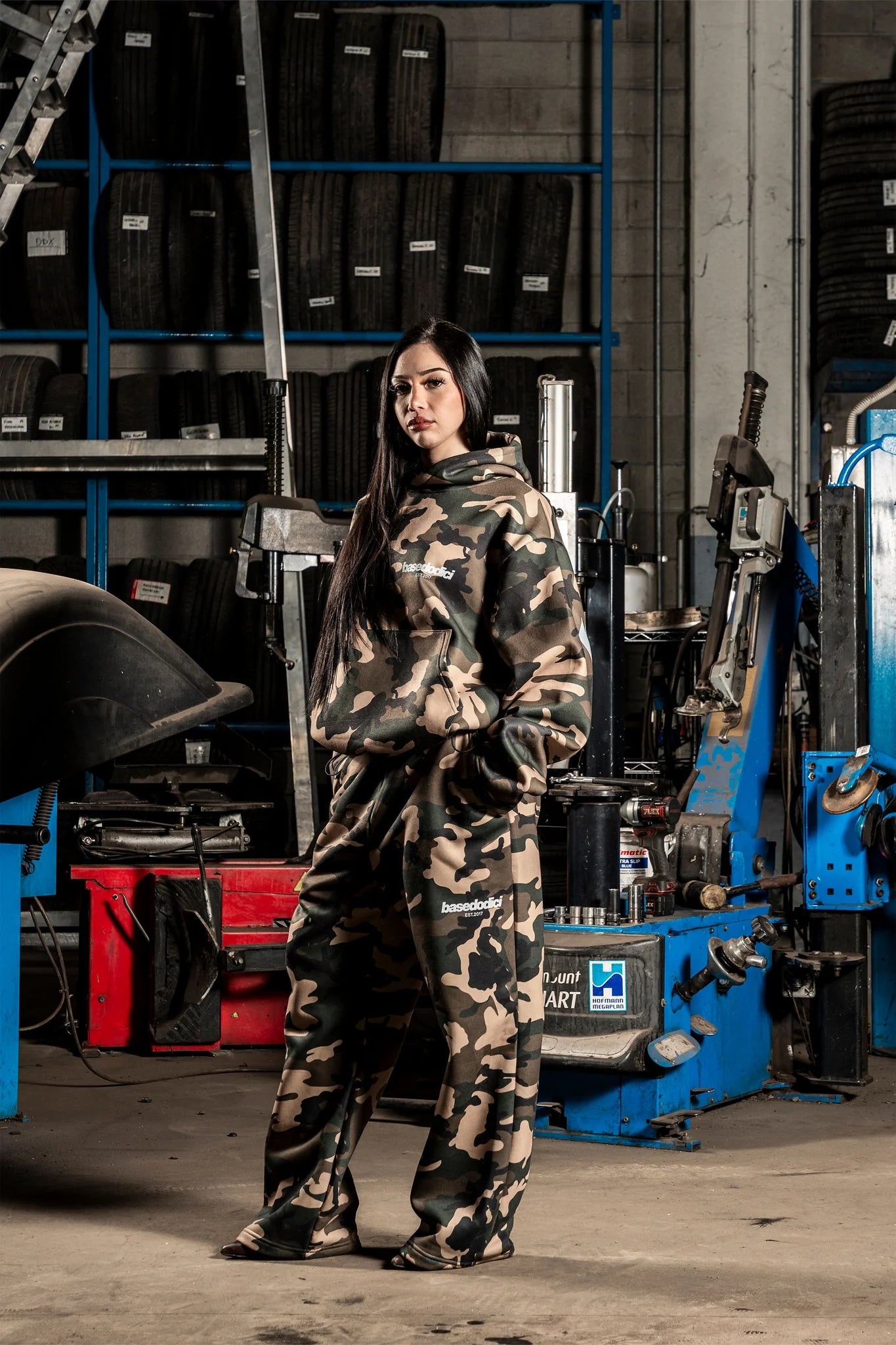 Hoodie "DETROIT" Camo Green