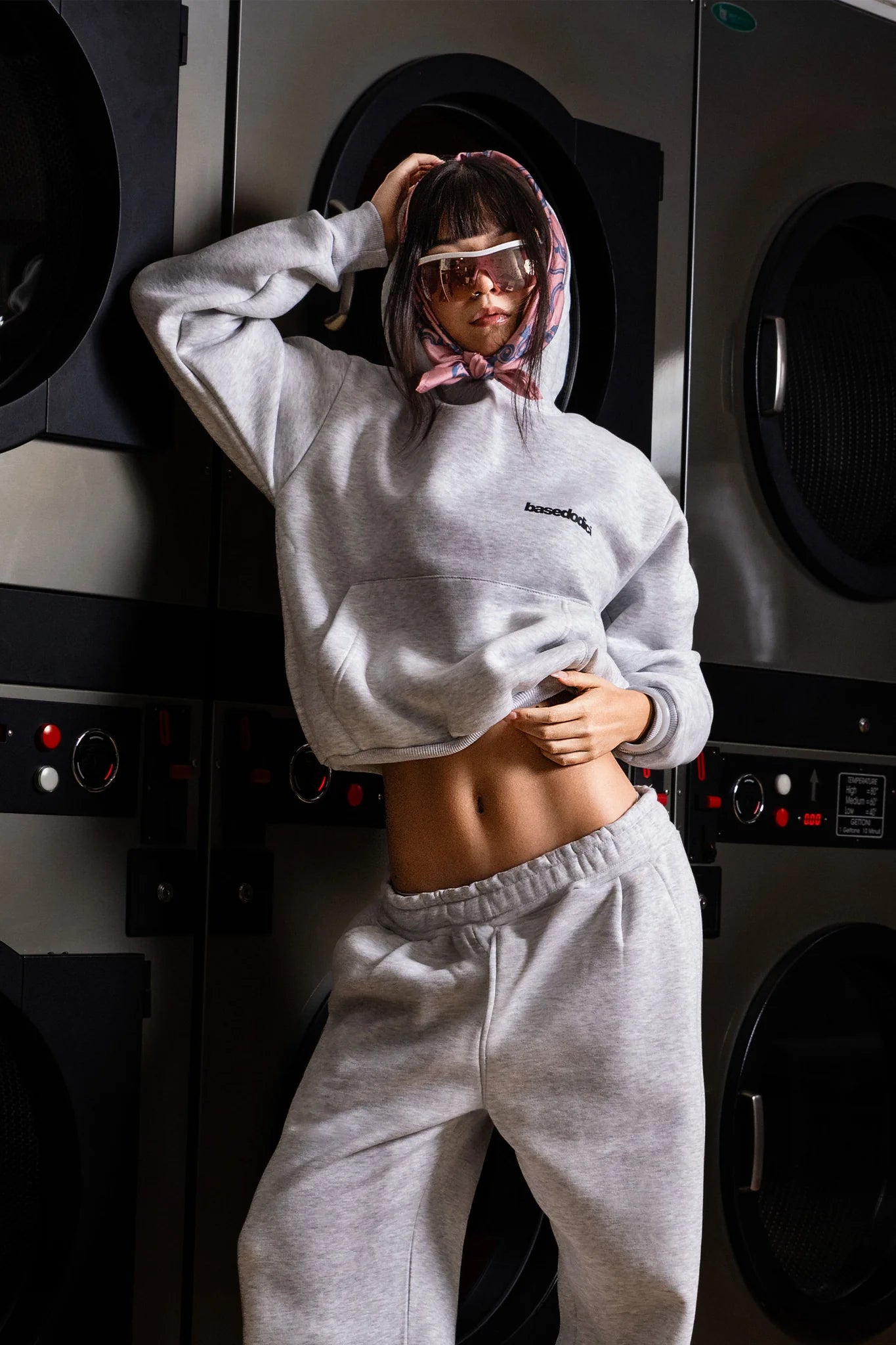 Hoodie "COMFY" Vertical Logo AshGrey/Black