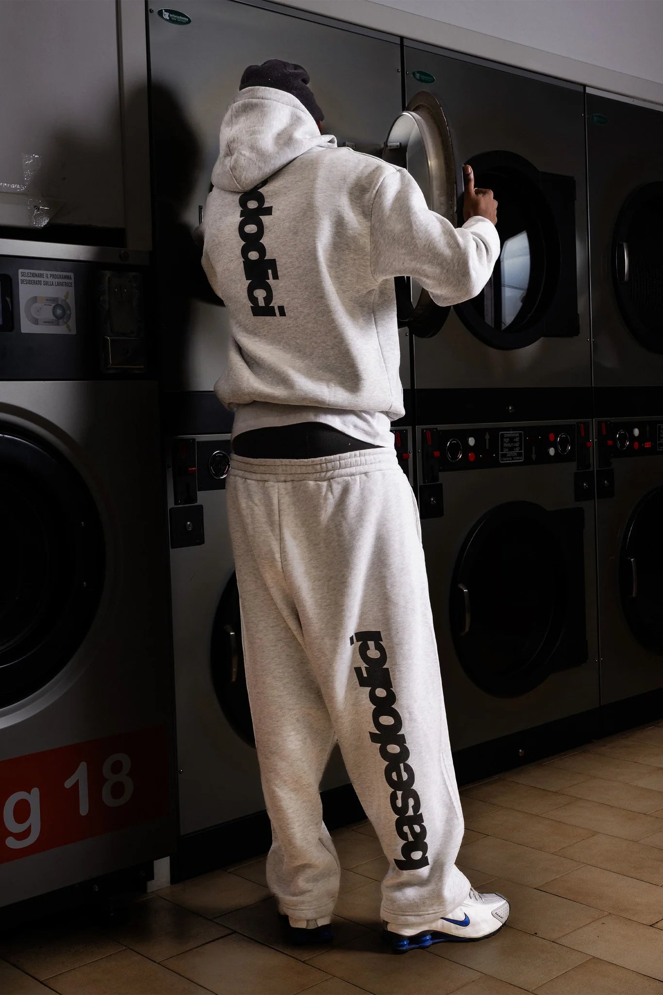 Hoodie "COMFY" Vertical Logo AshGrey/Black