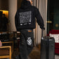 Hoodie "WORLD TOUR" Italian Rich Black/Strass