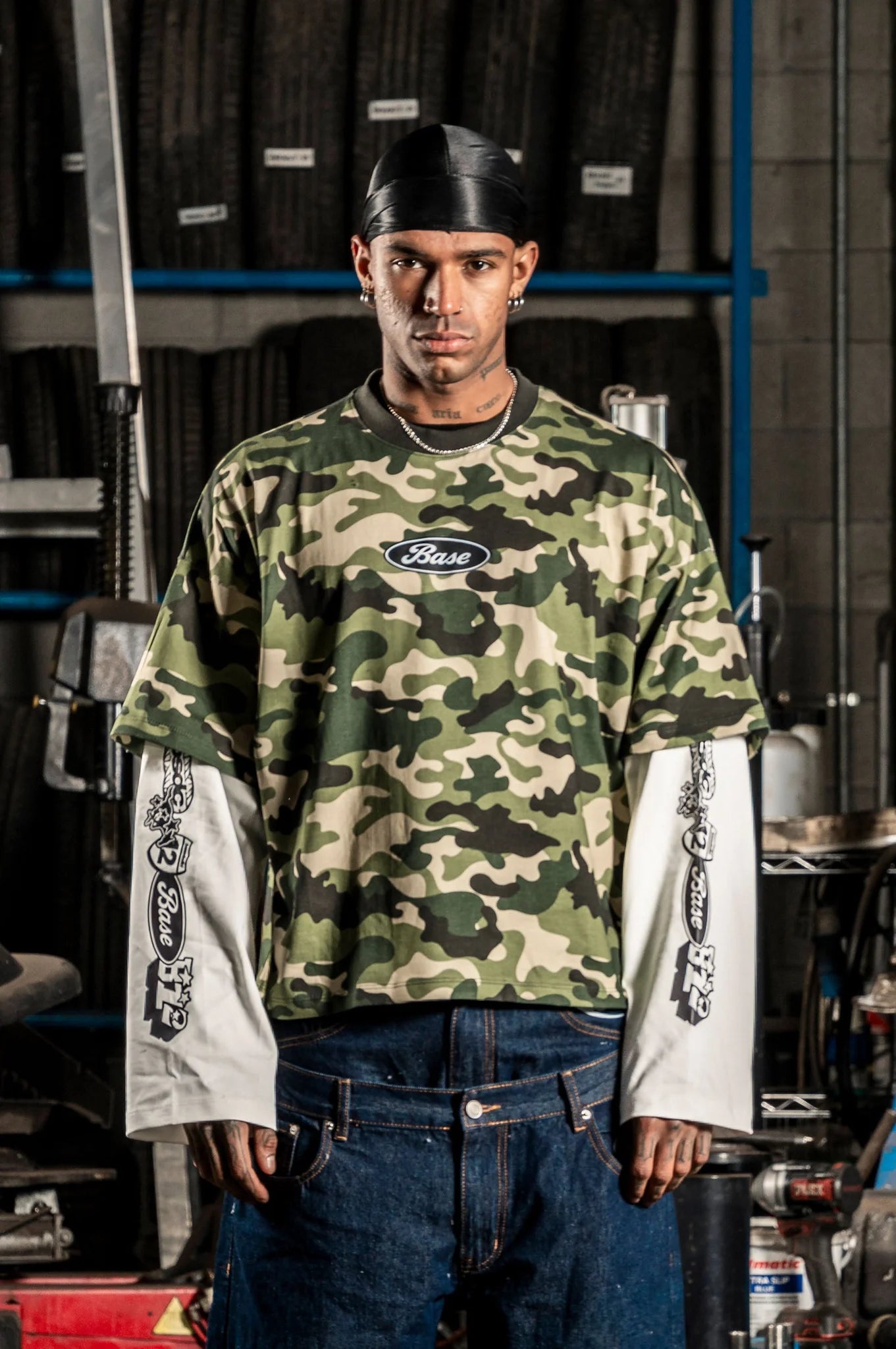 Longsleeve "DETROIT" Camo Green