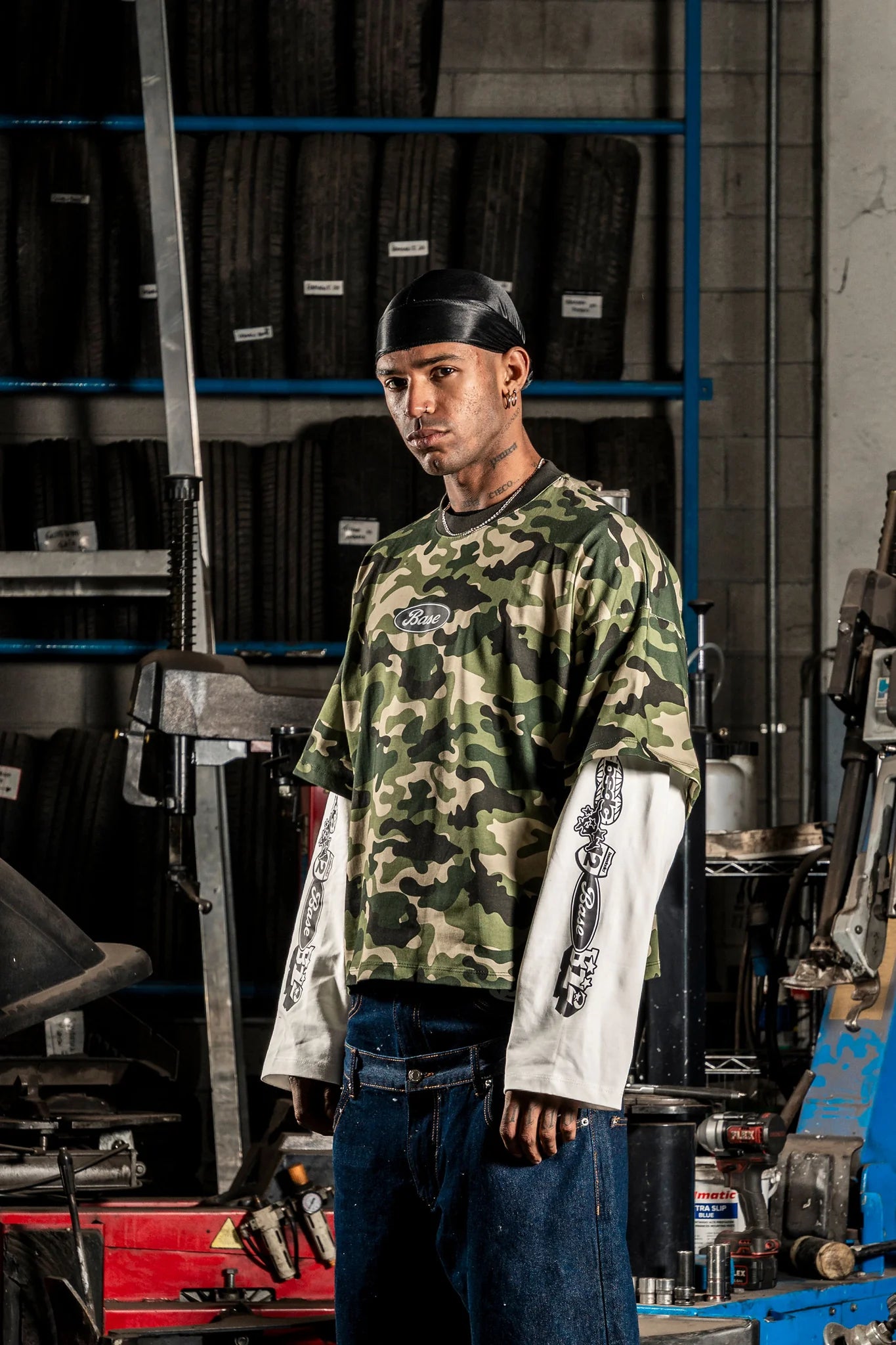 Longsleeve "DETROIT" Camo Green