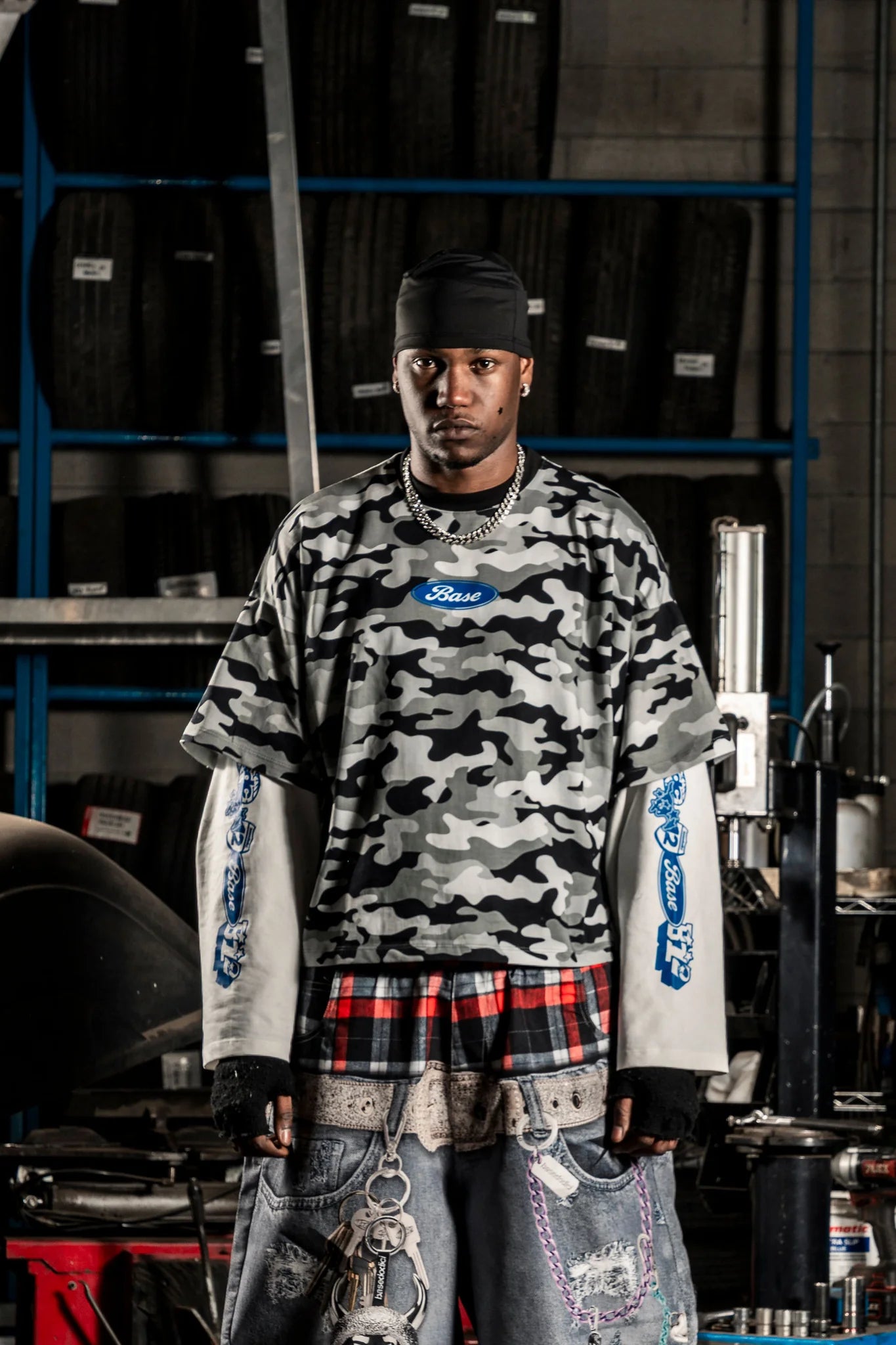 Longsleeve "DETROIT" Camo Grey