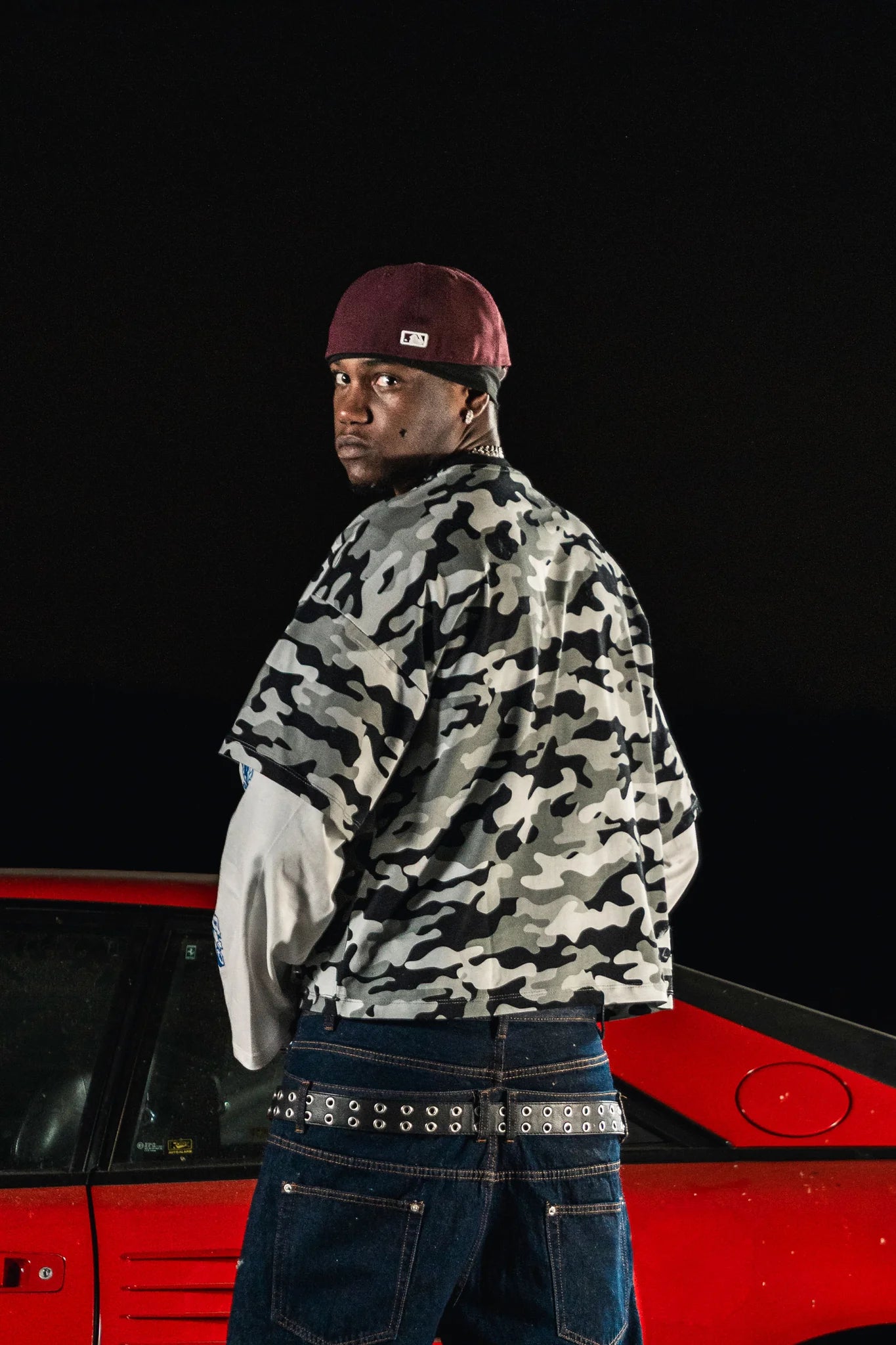 Longsleeve "DETROIT" Camo Grey