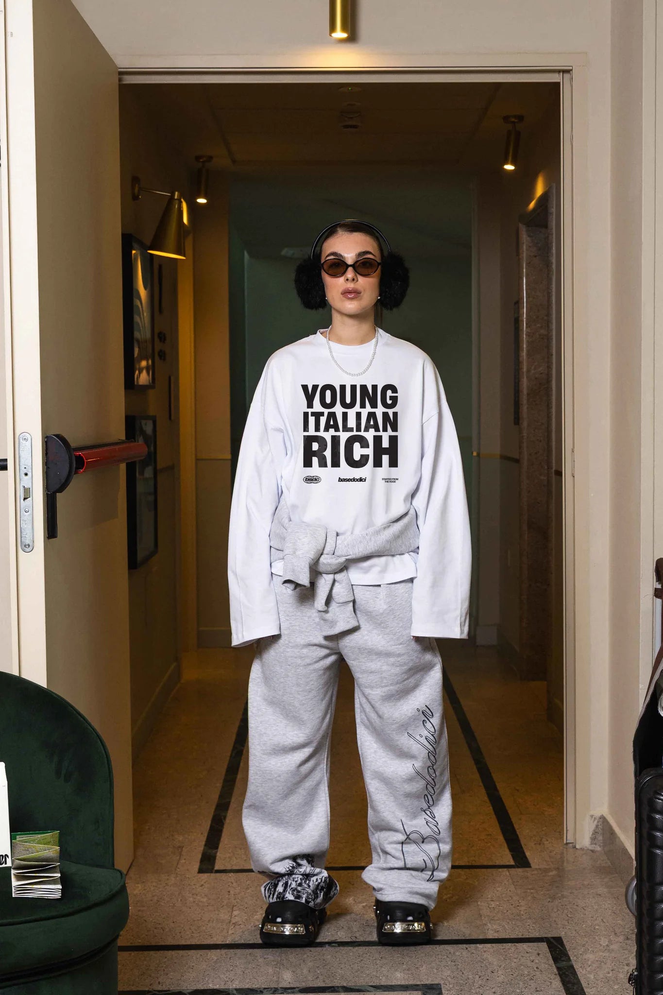 Longsleeve "WORLD TOUR" Italian Rich White\Black