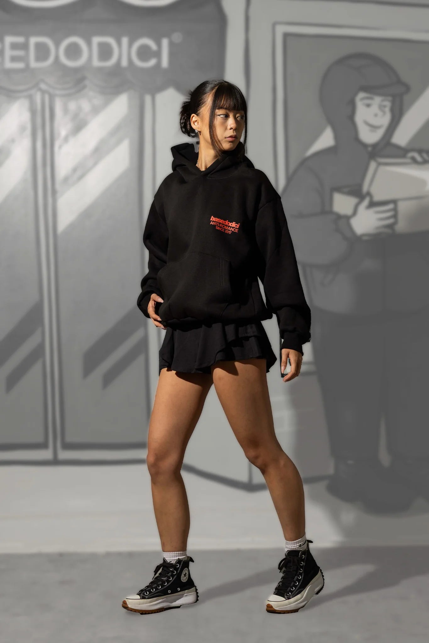 Hoodie "KILLED ROMANCE" Black/Red